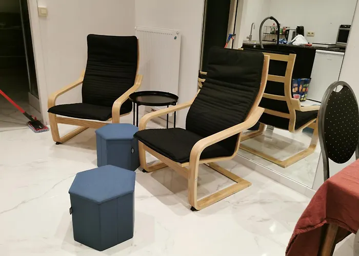 Backpackers Gelijkvloers-studio-slaapkamer-eetkamer-keuken 1 Ruimte-badkamer En-suite *